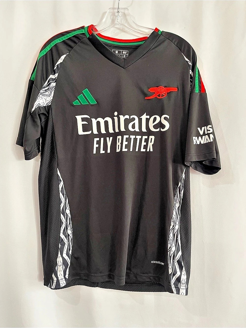 Adidas Arsenal 24/25 Away Jersey Men's Black & Red Soccer Jersey mens medium